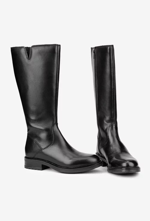 Cizme dama negre din piele naturala