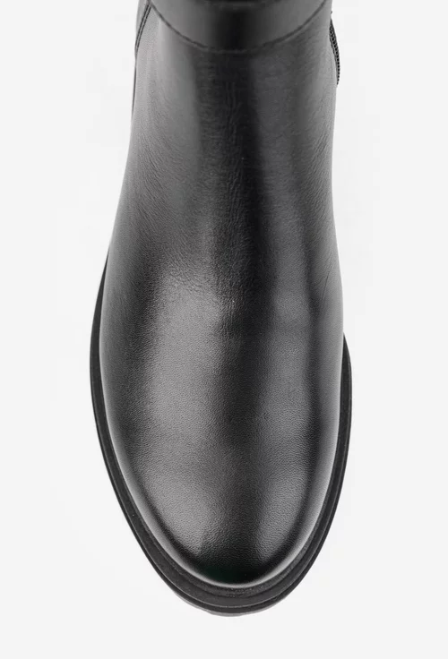 Cizme dama negre din piele naturala