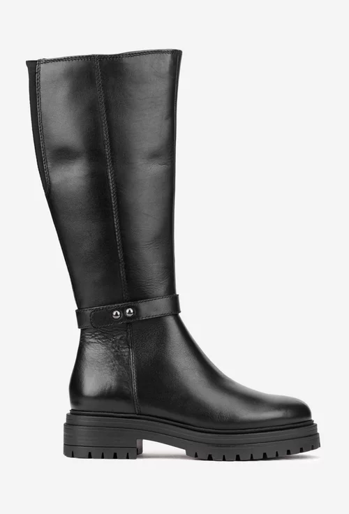 Cizme dama negre din piele naturala