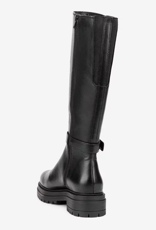 Cizme dama negre din piele naturala