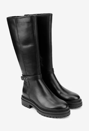 Cizme dama negre din piele naturala