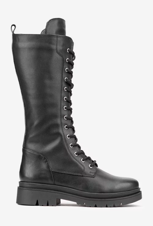 Cizme dama negre din piele naturala