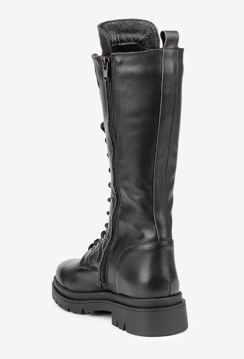 Cizme dama negre din piele naturala