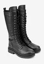 Cizme dama negre din piele naturala