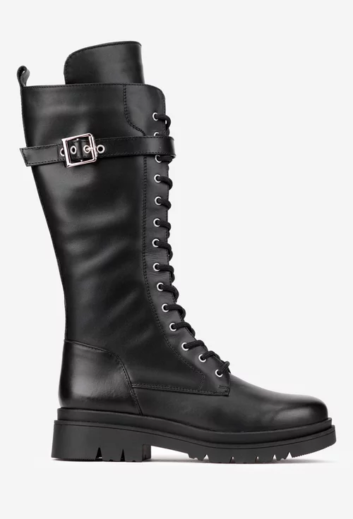 Cizme dama negre din piele naturala