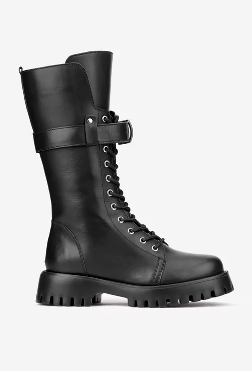 Cizme dama negre din piele naturala