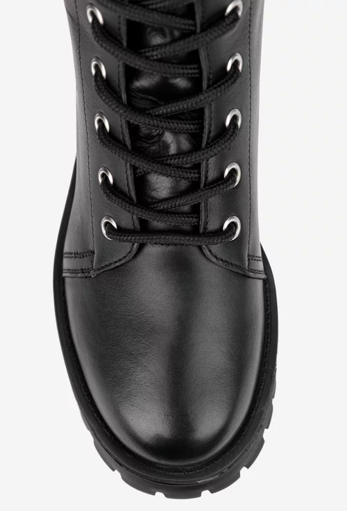 Cizme dama negre din piele naturala