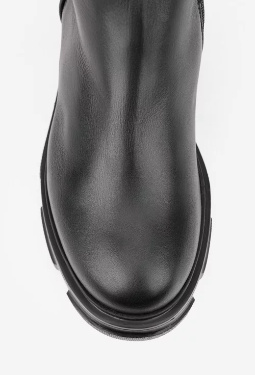 Cizme dama negre din piele naturala