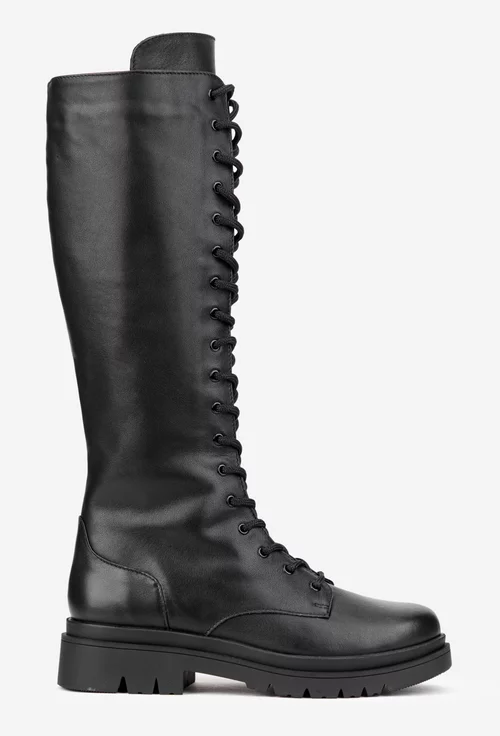 Cizme dama negre din piele naturala