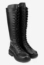 Cizme dama negre din piele naturala