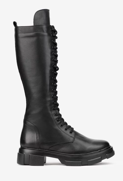 Cizme dama negre din piele naturala