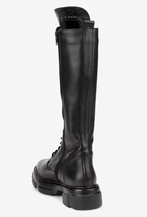 Cizme dama negre din piele naturala