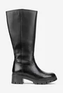 Cizme dama negre din piele naturala cu fermoar