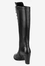 Cizme dama negre din piele naturala cu toc