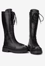 Cizme dama negre din piele texturata