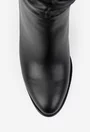 Cizme dama NUR fronsate din piele naturala neagra
