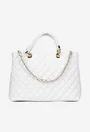 Geanta dama alba din piele naturala Milona