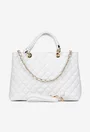 Geanta dama alba din piele naturala Milona