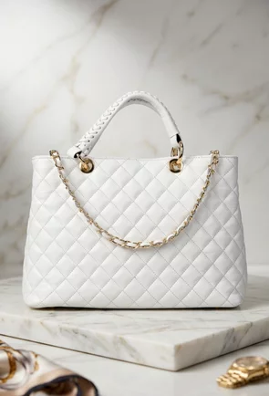 Geanta dama alba din piele naturala Milona