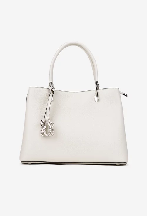 Geanta dama bej deschis din piele texturata