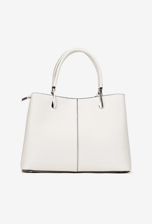 Geanta dama bej deschis din piele texturata