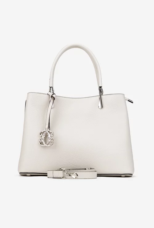 Geanta dama bej deschis din piele texturata