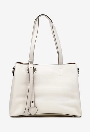 Geanta dama bej deschis din piele texturata