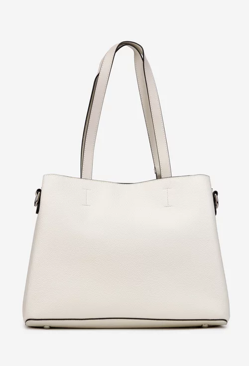 Geanta dama bej deschis din piele texturata