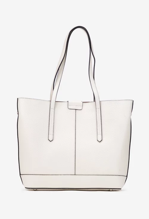 Geanta dama bej deschis din piele texturata