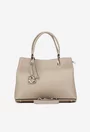 Geanta dama bej din piele texturata