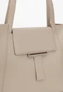 Geanta dama bej din piele texturata