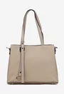 Geanta dama bej din piele texturata