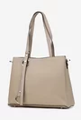 Geanta dama bej din piele texturata