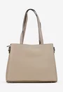 Geanta dama bej din piele texturata