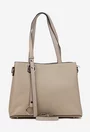 Geanta dama bej din piele texturata