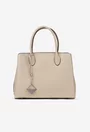 Geanta dama bej din piele texturata