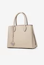 Geanta dama bej din piele texturata