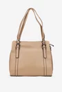 Geanta dama bej din piele texturata