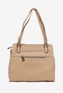 Geanta dama bej din piele texturata