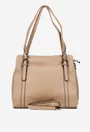 Geanta dama bej din piele texturata