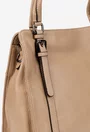 Geanta dama bej din piele texturata