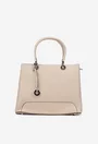 Geanta dama bej din piele texturata