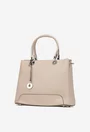 Geanta dama bej din piele texturata