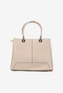 Geanta dama bej din piele texturata