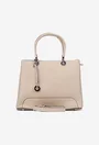 Geanta dama bej din piele texturata