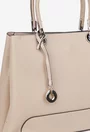 Geanta dama bej din piele texturata