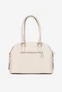 Geanta dama bej din piele texturata cu trei compartimente