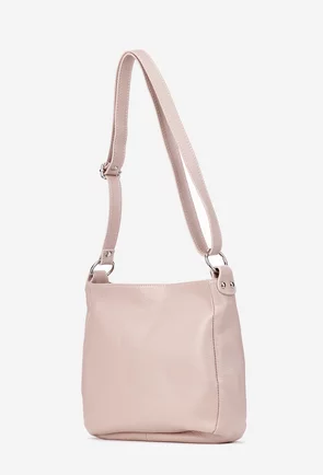 Geanta dama bej roze din piele texturata