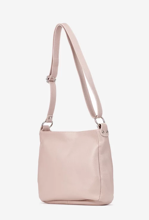 Geanta dama bej roze din piele texturata