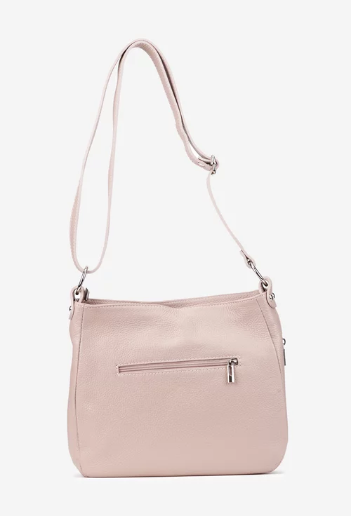 Geanta dama bej roze din piele texturata